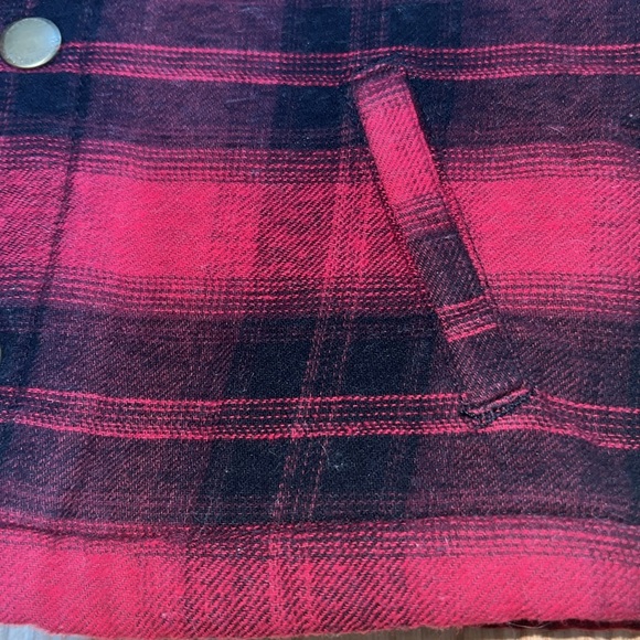 Old Navy Baby Sherpa Plaid Button Down Jacket - Picture 6 of 7